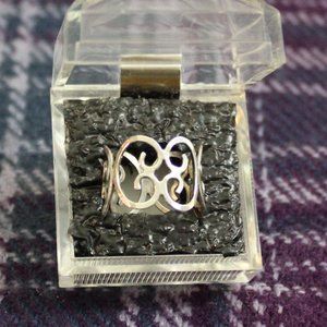 *925* Sterling Silver Curlicue Wire Ring Size 7